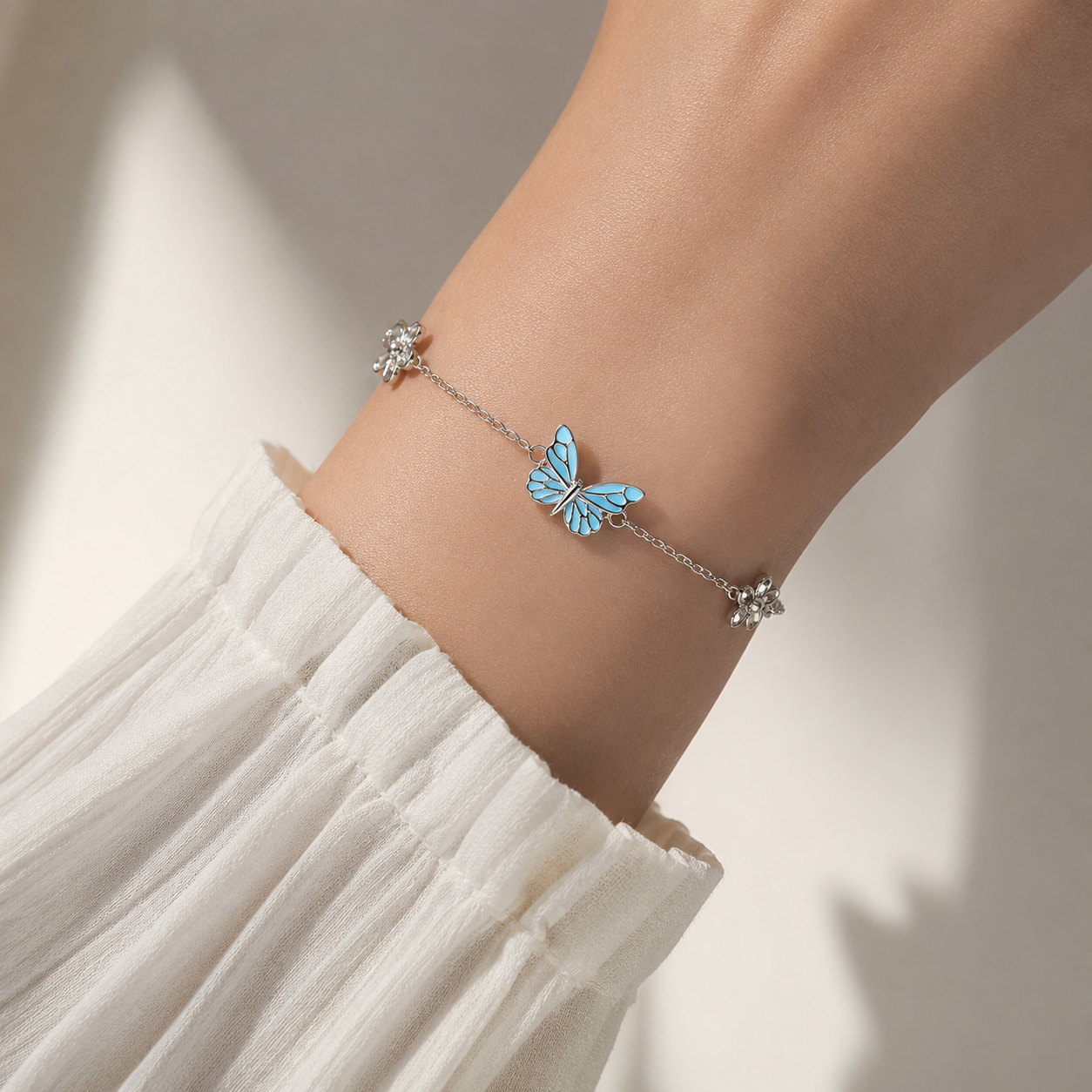Luminous Dream Blue Butterfly Bracelet